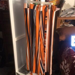 Plus size stretch striped dress pants